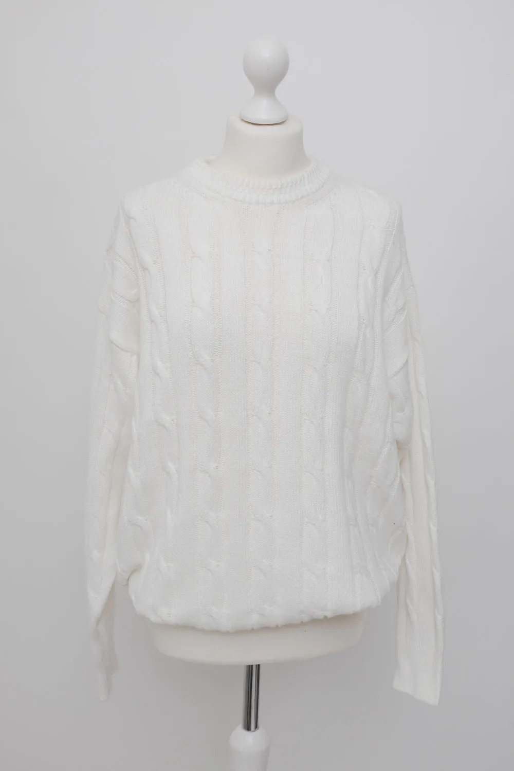 0052_COTTON CHUNKY CABLE KNIT SWEATER