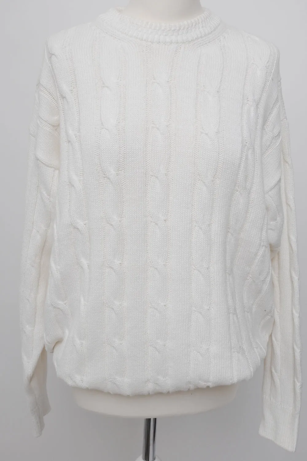 0052_COTTON CHUNKY CABLE KNIT SWEATER