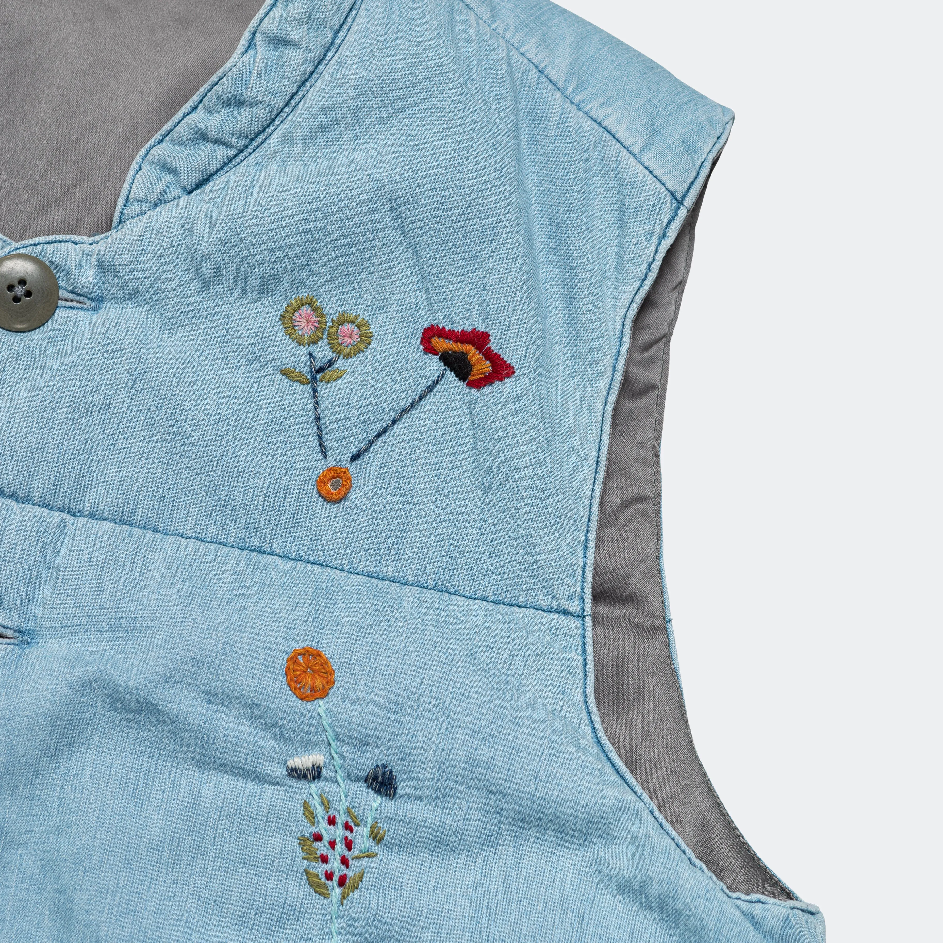 6oz Denim Quilt SAMU Vest (Cat Embroidery) - Pro