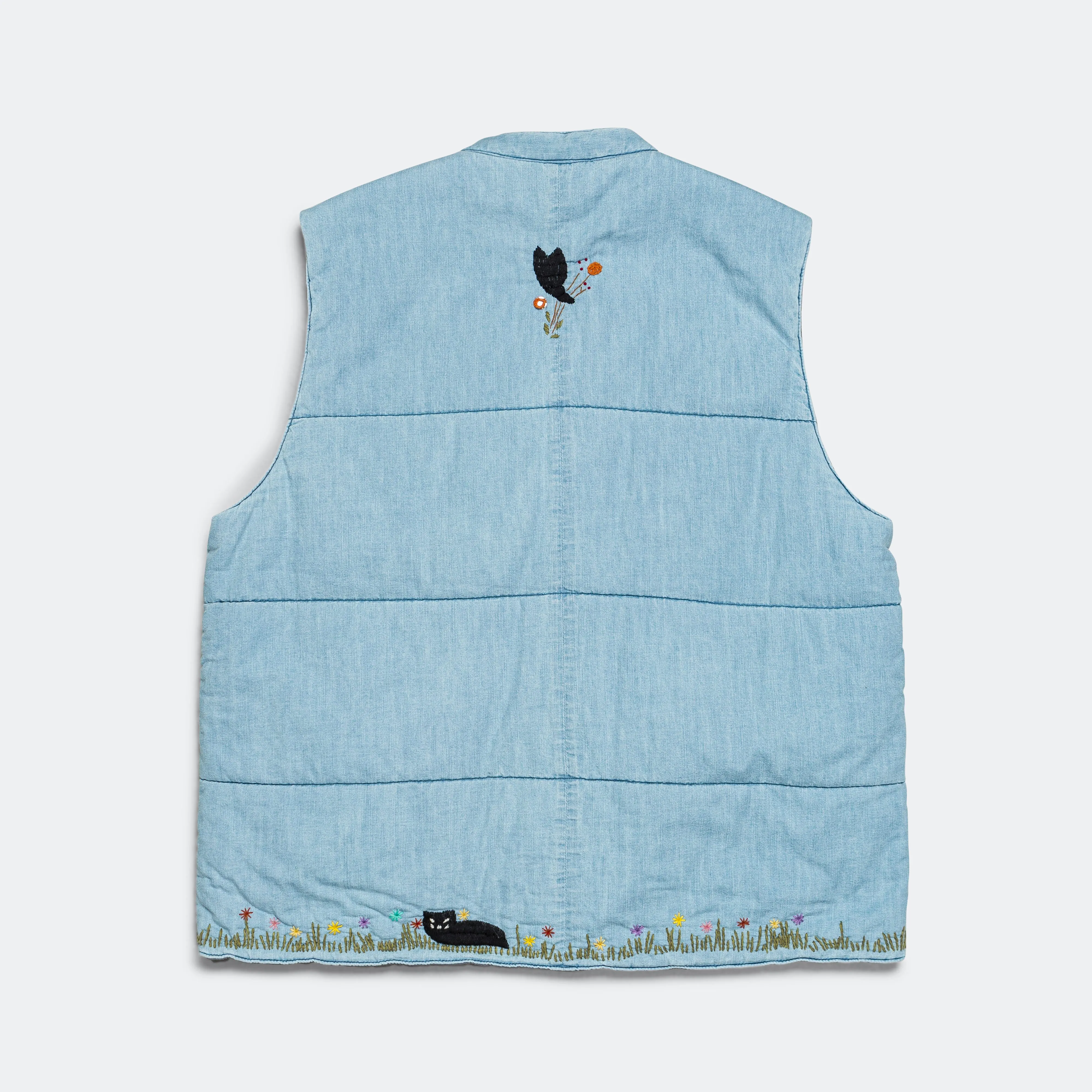 6oz Denim Quilt SAMU Vest (Cat Embroidery) - Pro