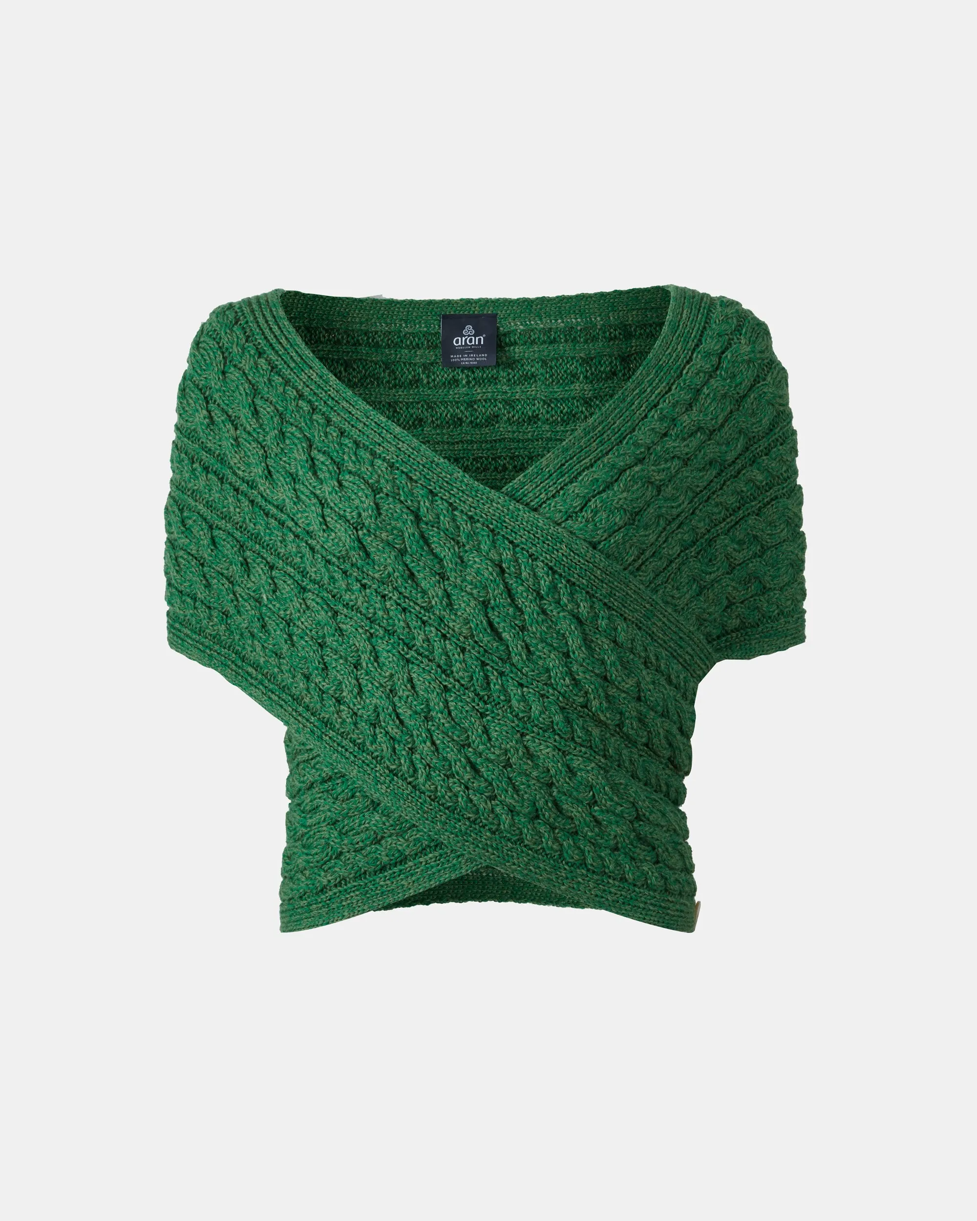 Aran Crossover Wrap | Green