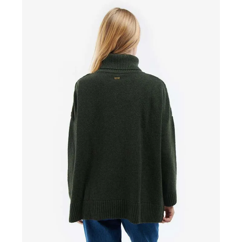 Barbour Burne Ladies Knit Cape - Olive