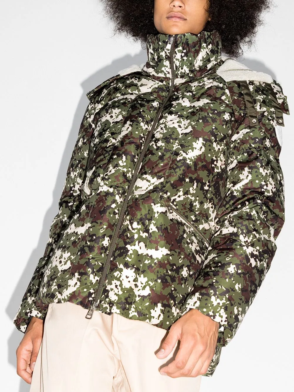 Blanc camouflage-print down jacket