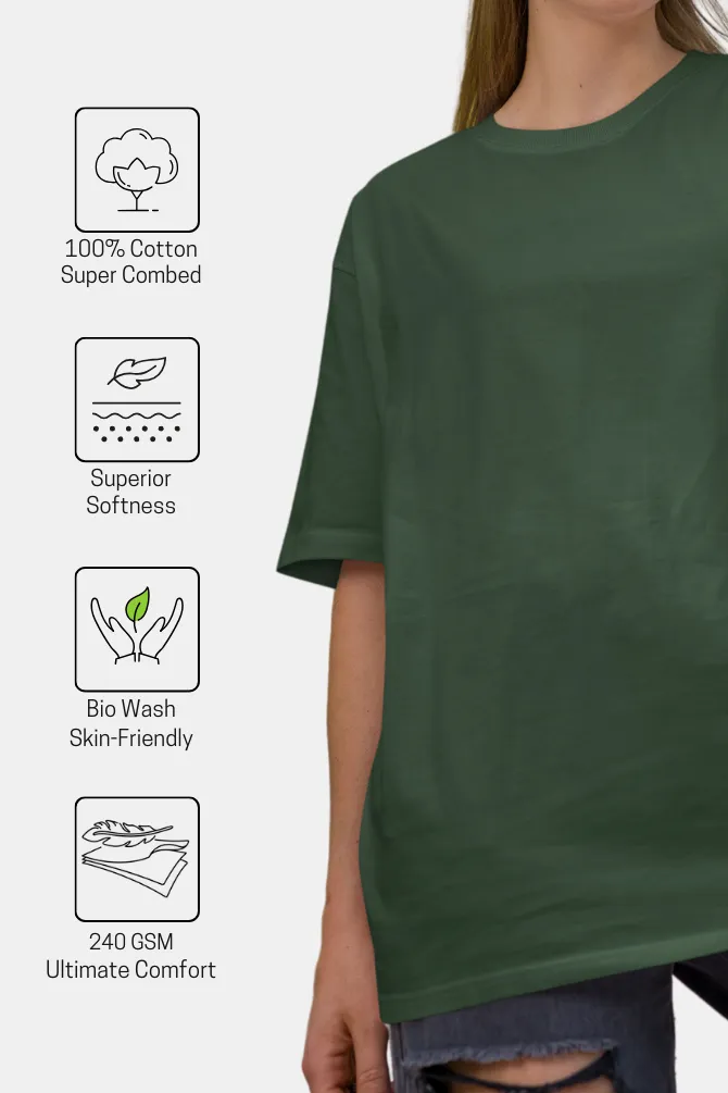 Bottle Green Oversized T-shirt for women