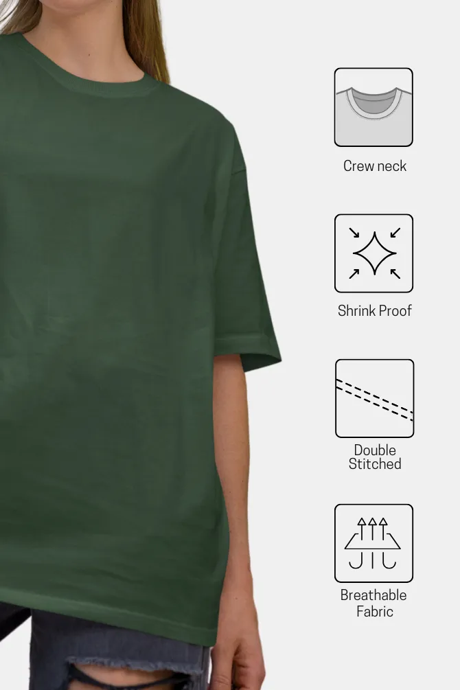 Bottle Green Oversized T-shirt for women