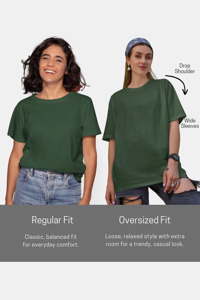 Bottle Green Oversized T-shirt for women