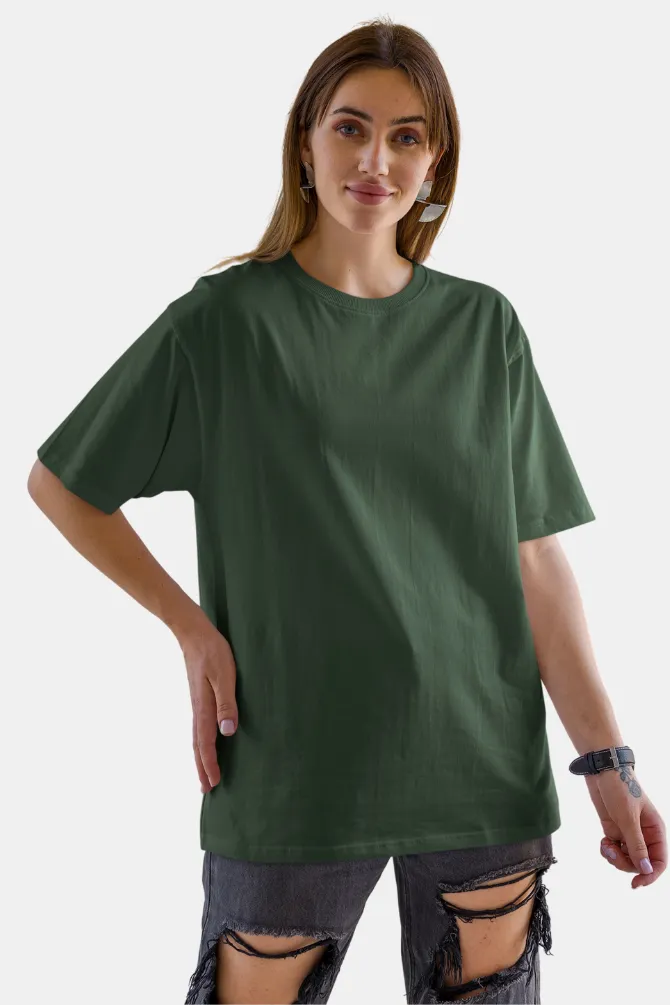 Bottle Green Oversized T-shirt for women