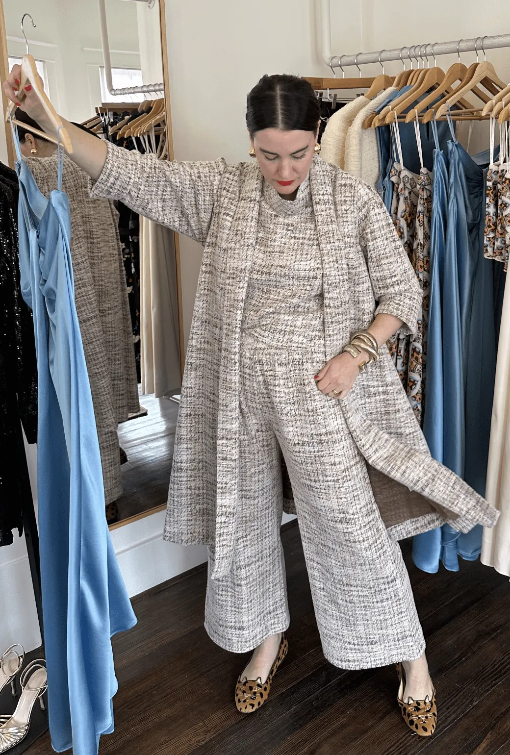 BURU x Val Swing Coat - Ivory Tweed