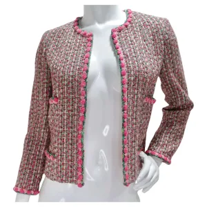 Chanel 2002 Pink Tweed Evening Jacket