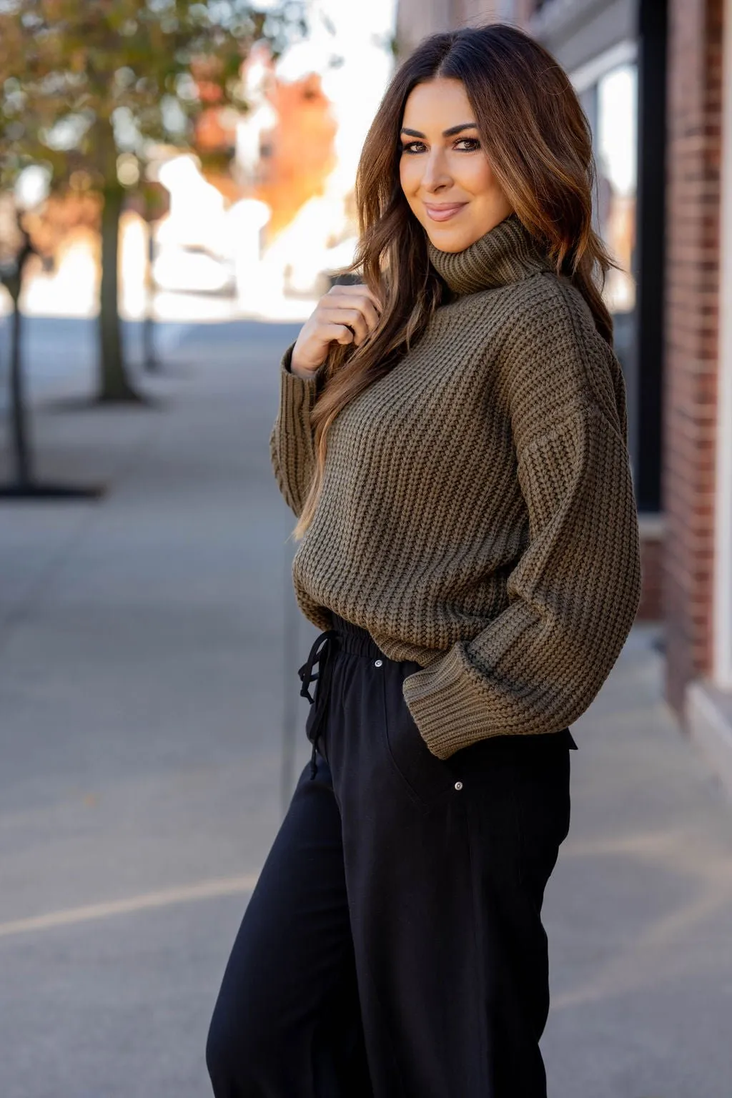 Chunky Knit Turtleneck Sweater