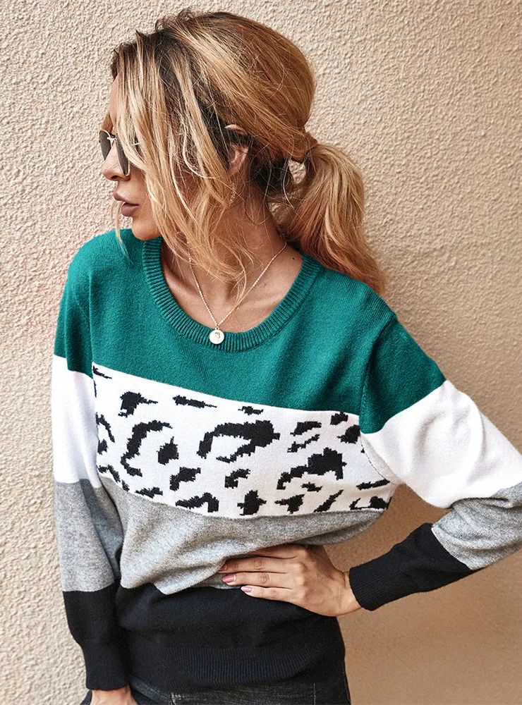 Color Matching Sweater Top