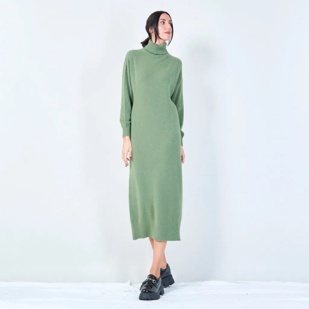 Cozy turtleneck midi dress wholesale