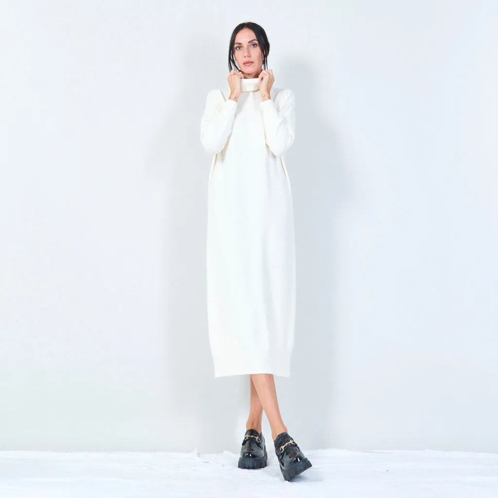 Cozy turtleneck midi dress wholesale