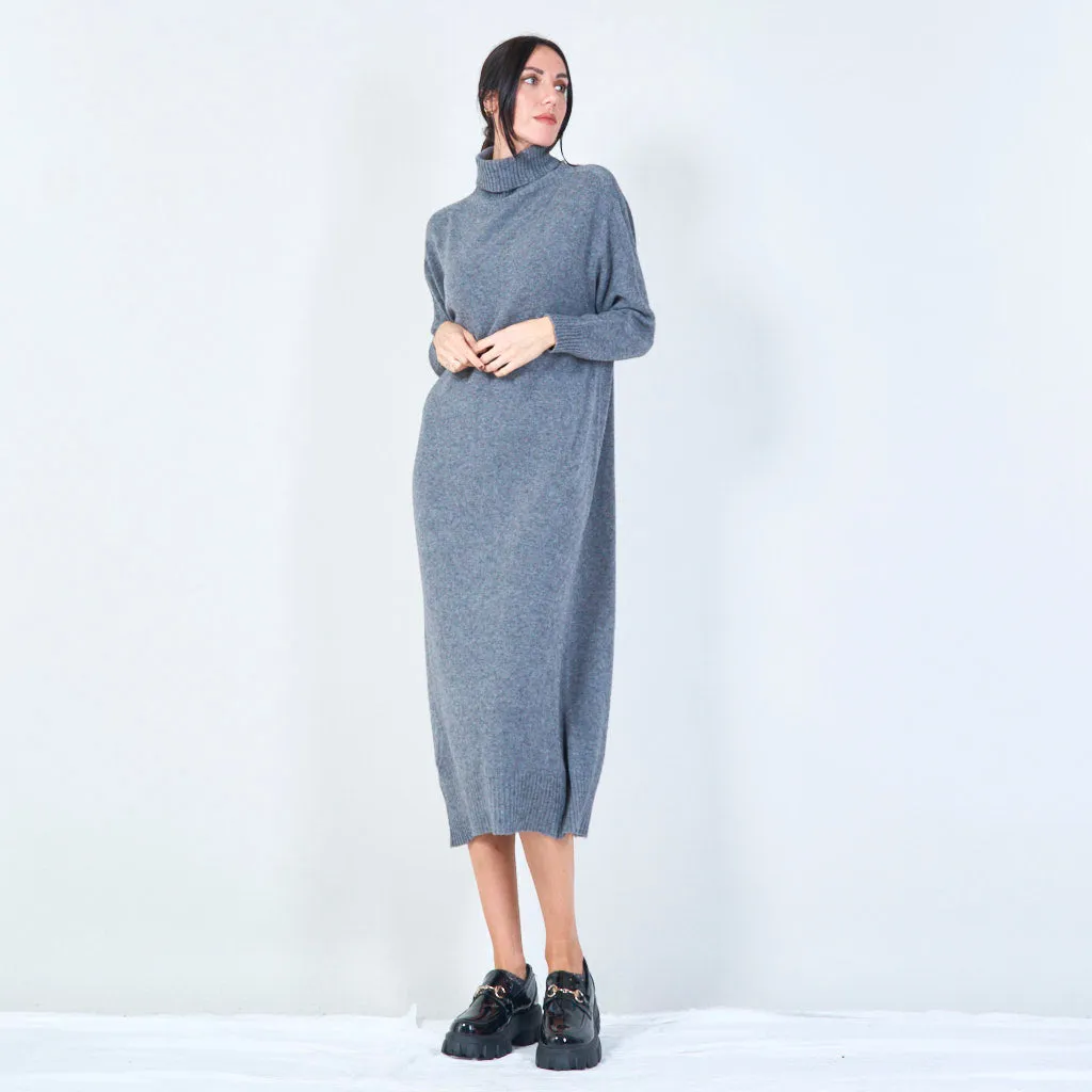 Cozy turtleneck midi dress wholesale