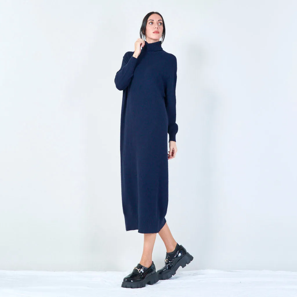 Cozy turtleneck midi dress wholesale