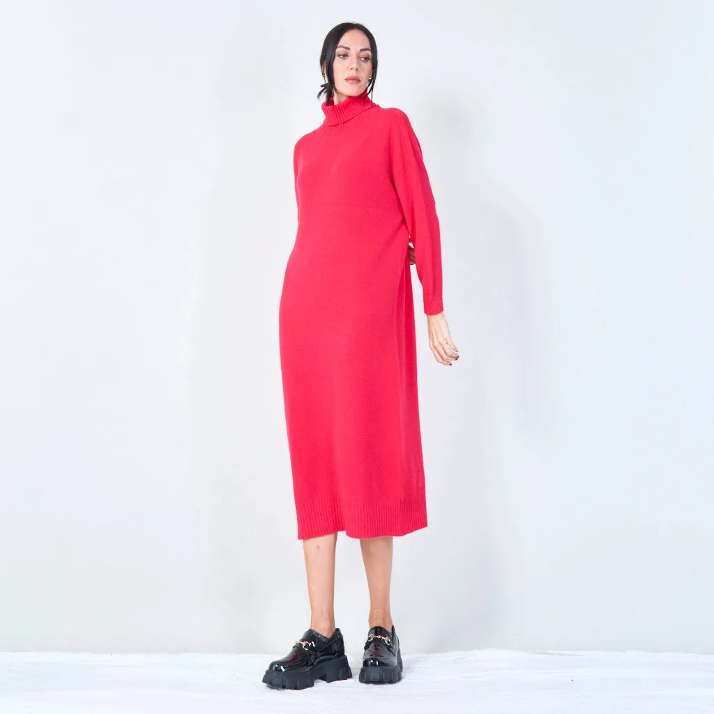 Cozy turtleneck midi dress wholesale