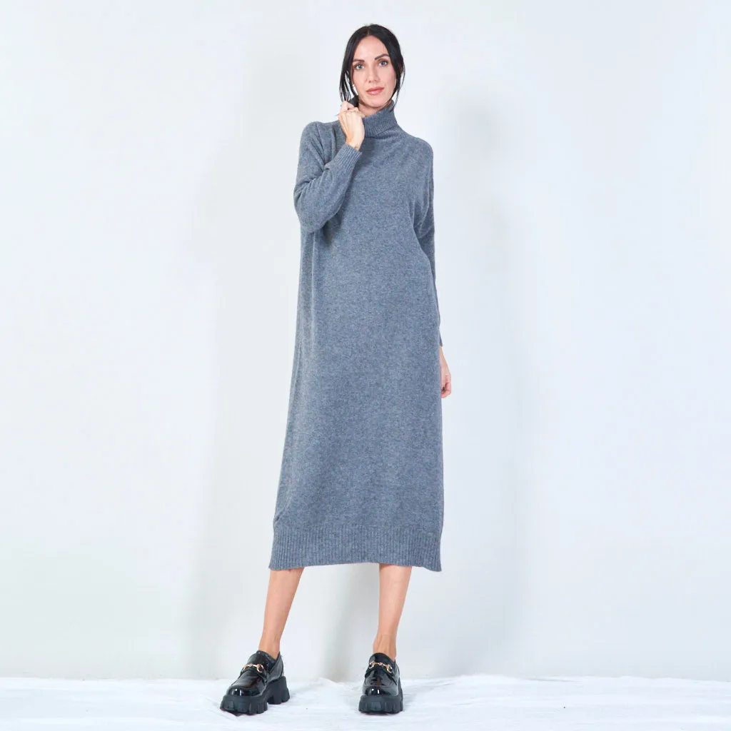 Cozy turtleneck midi dress wholesale