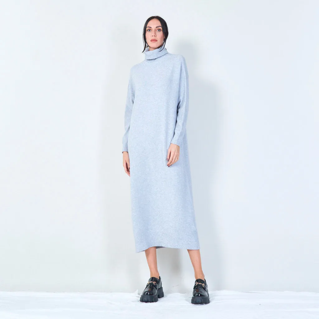 Cozy turtleneck midi dress wholesale