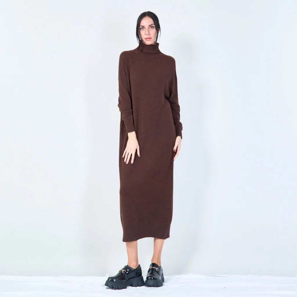 Cozy turtleneck midi dress wholesale