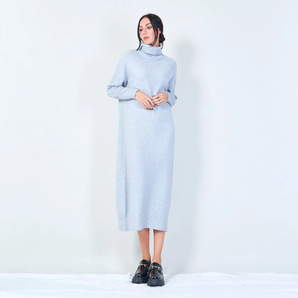 Cozy turtleneck midi dress wholesale