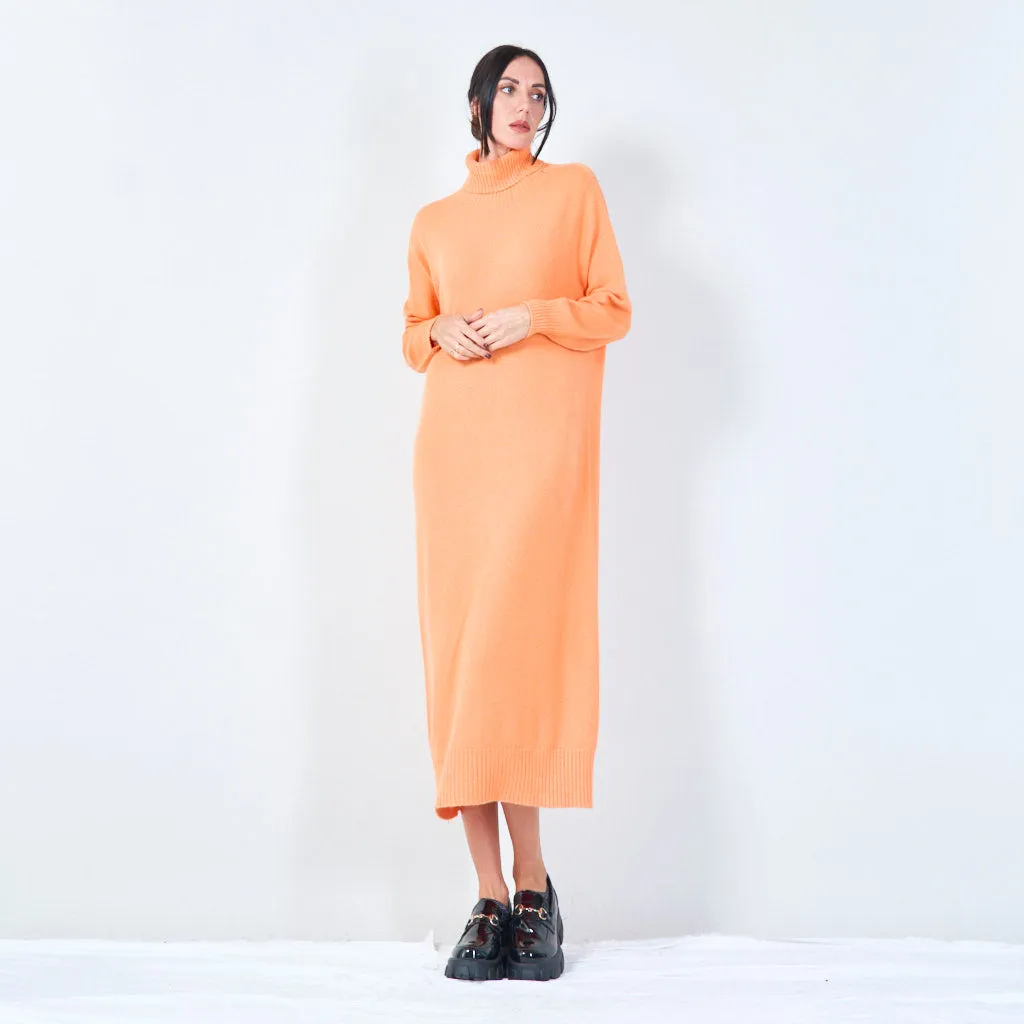 Cozy turtleneck midi dress wholesale