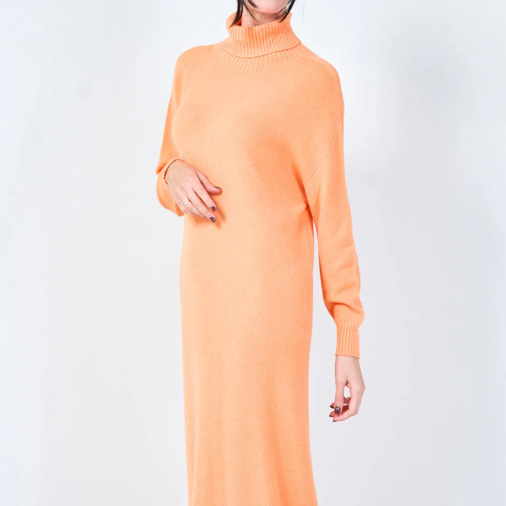 Cozy turtleneck midi dress wholesale