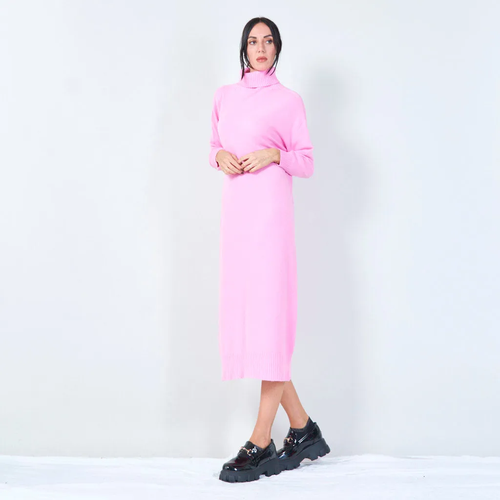 Cozy turtleneck midi dress wholesale