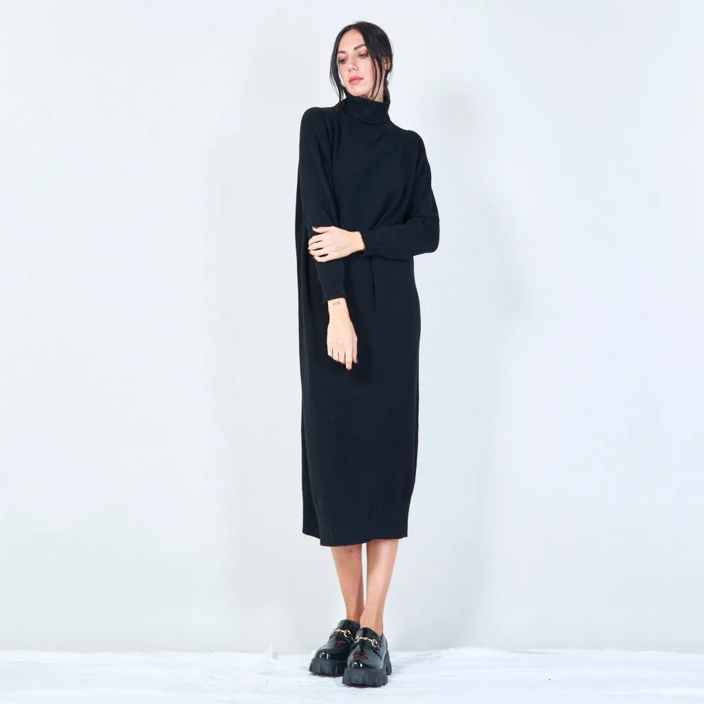 Cozy turtleneck midi dress wholesale