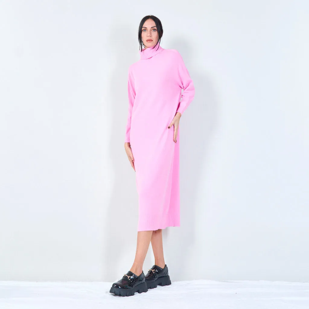 Cozy turtleneck midi dress wholesale