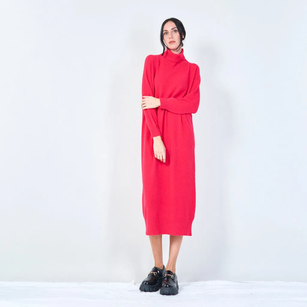 Cozy turtleneck midi dress wholesale