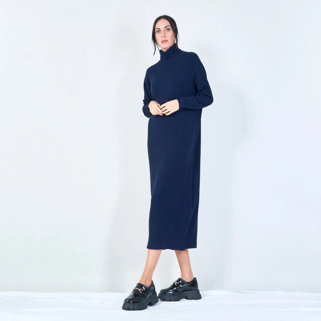 Cozy turtleneck midi dress wholesale