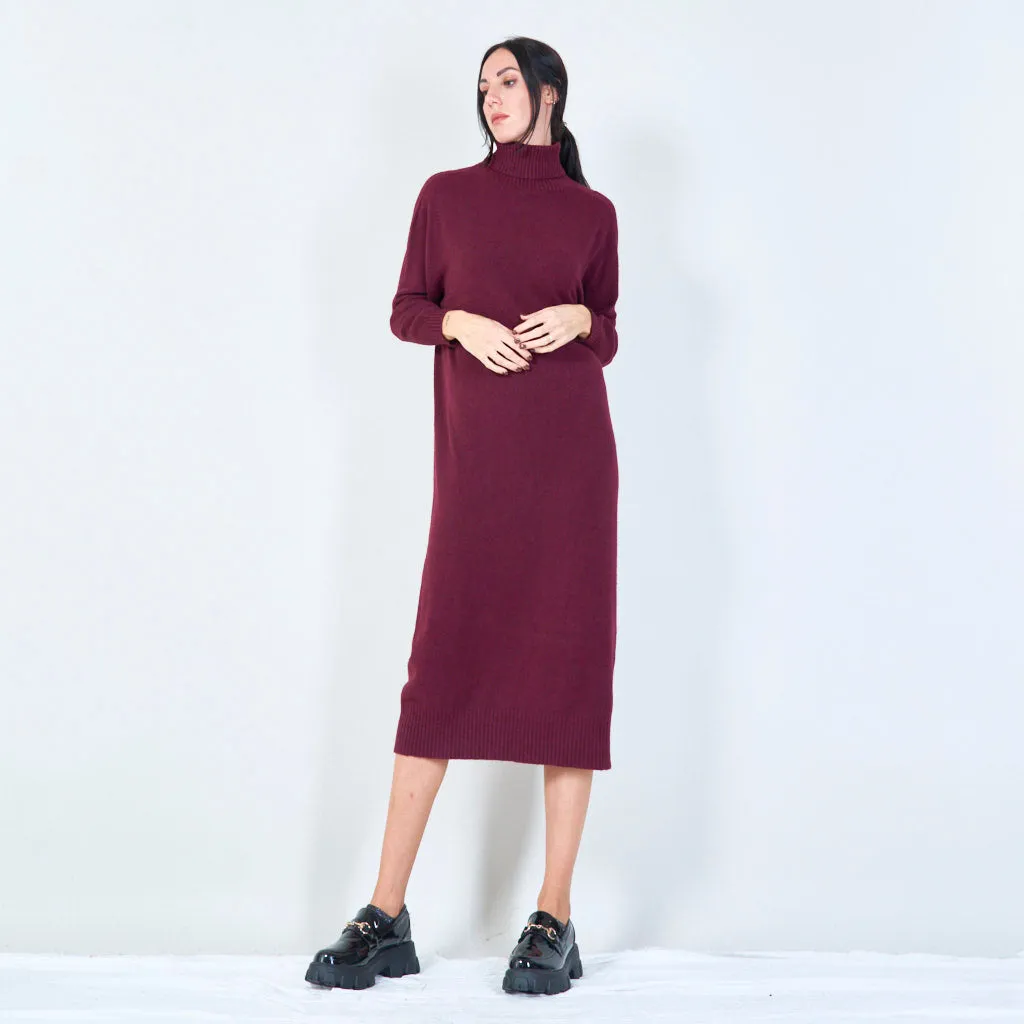 Cozy turtleneck midi dress wholesale