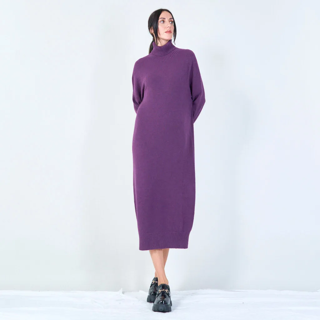 Cozy turtleneck midi dress wholesale