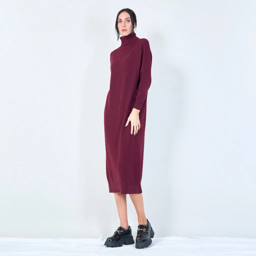 Cozy turtleneck midi dress wholesale