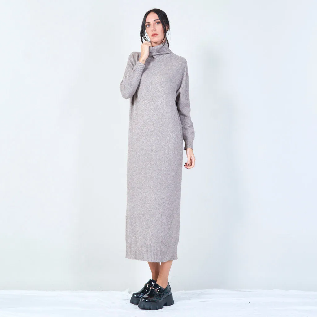 Cozy turtleneck midi dress wholesale