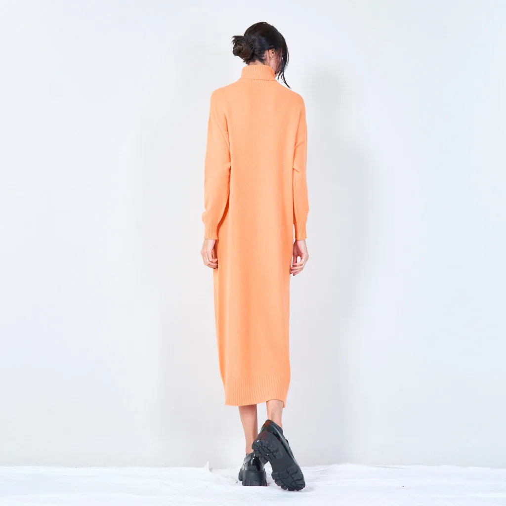 Cozy turtleneck midi dress wholesale