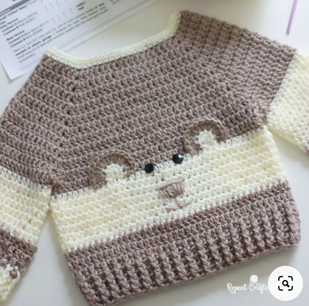 Crochet baby sweater/ Hand knitted baby sweater