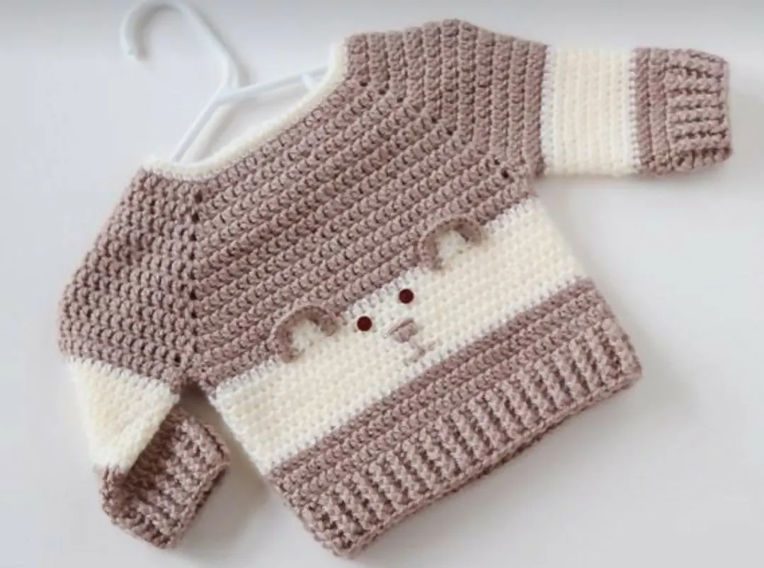 Crochet baby sweater/ Hand knitted baby sweater