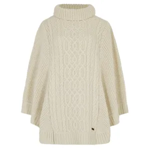 Dubarry Kilronan Ladies Merino Knit Poncho - Cream