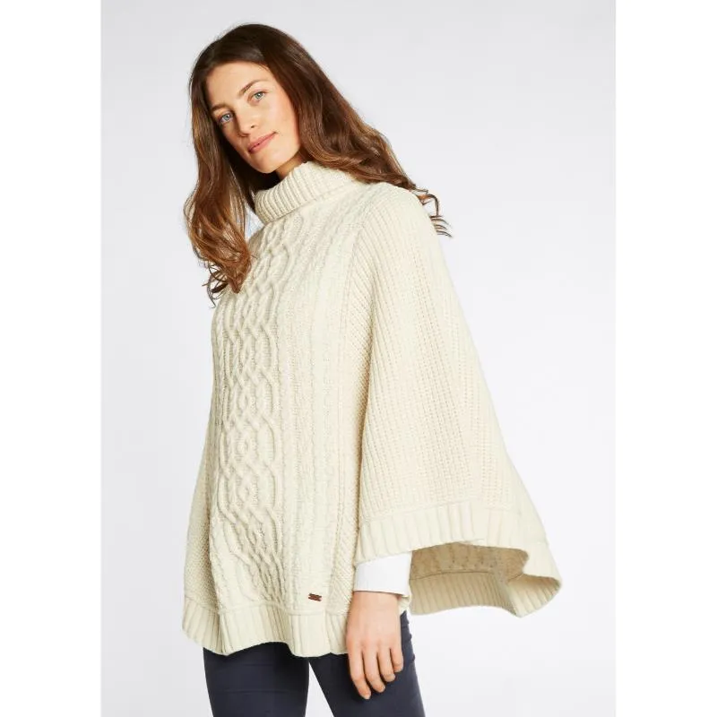 Dubarry Kilronan Ladies Merino Knit Poncho - Cream