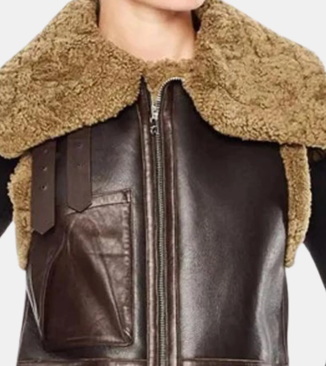 Eluned Women's Brown Shearling Leather Vest