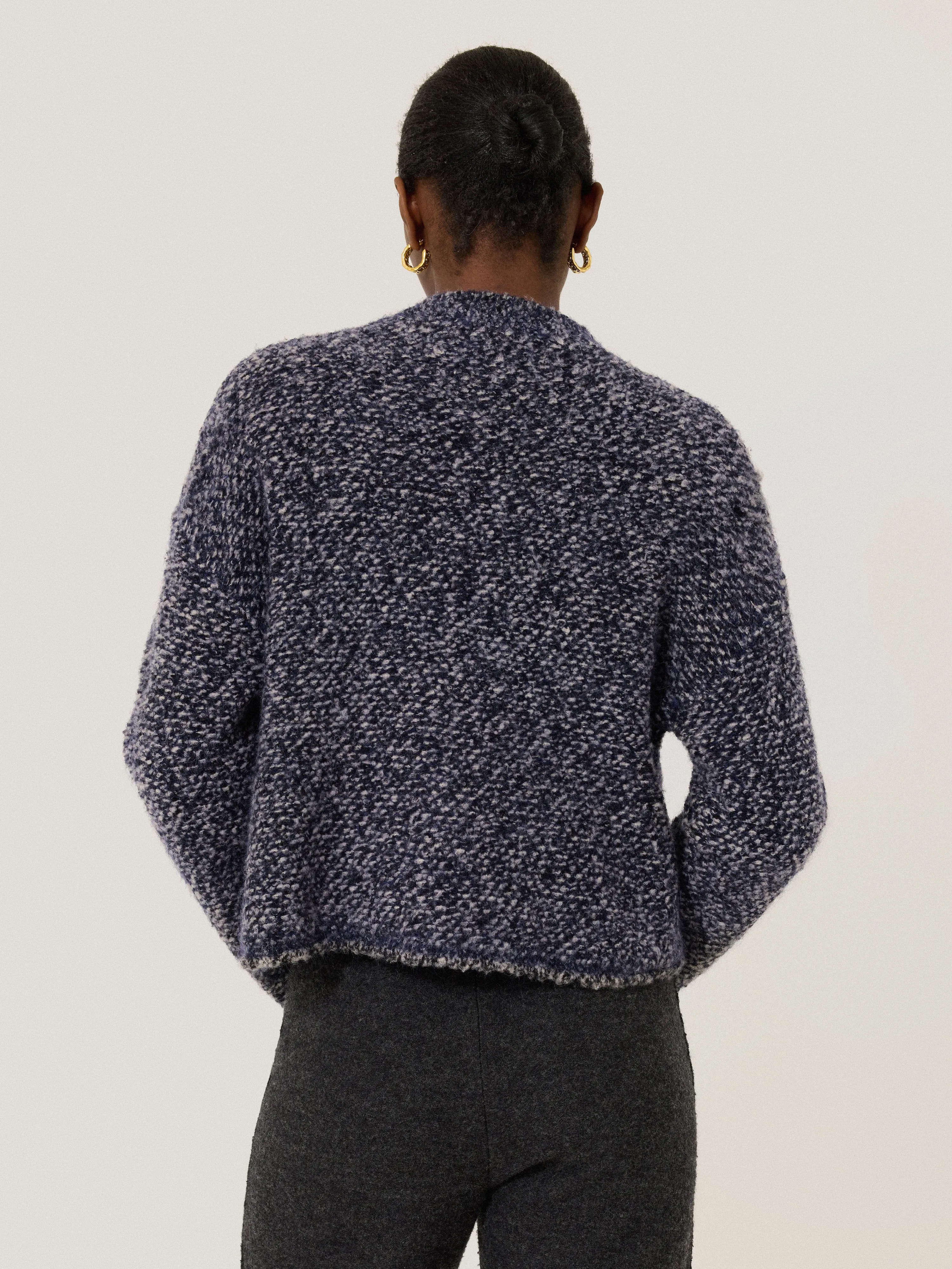 French Tweed Cardi-Jacket | Navy