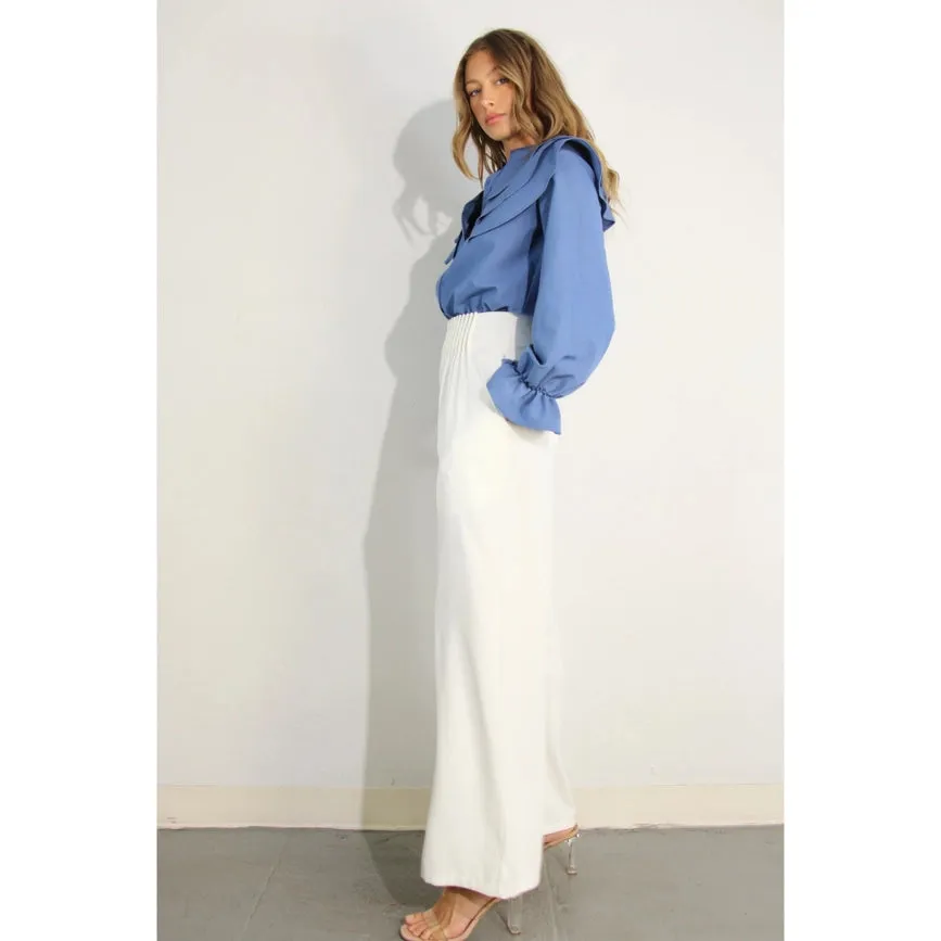 Front Pleated Pants WHITE