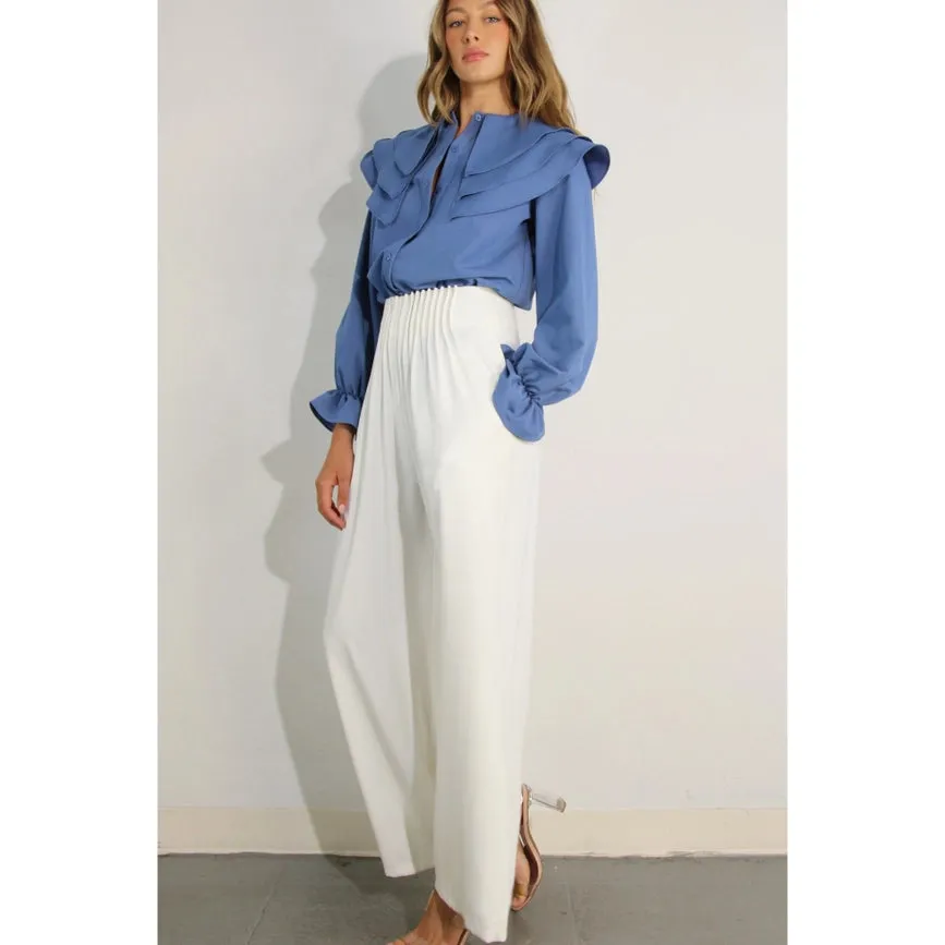 Front Pleated Pants WHITE