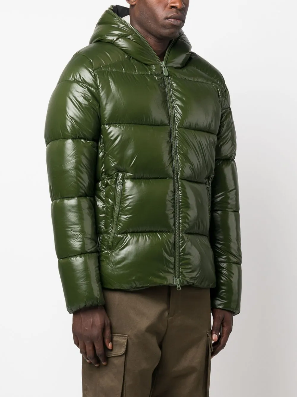 glossy-finish padded jacket