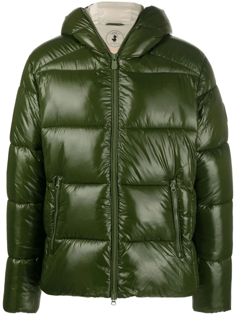 glossy-finish padded jacket