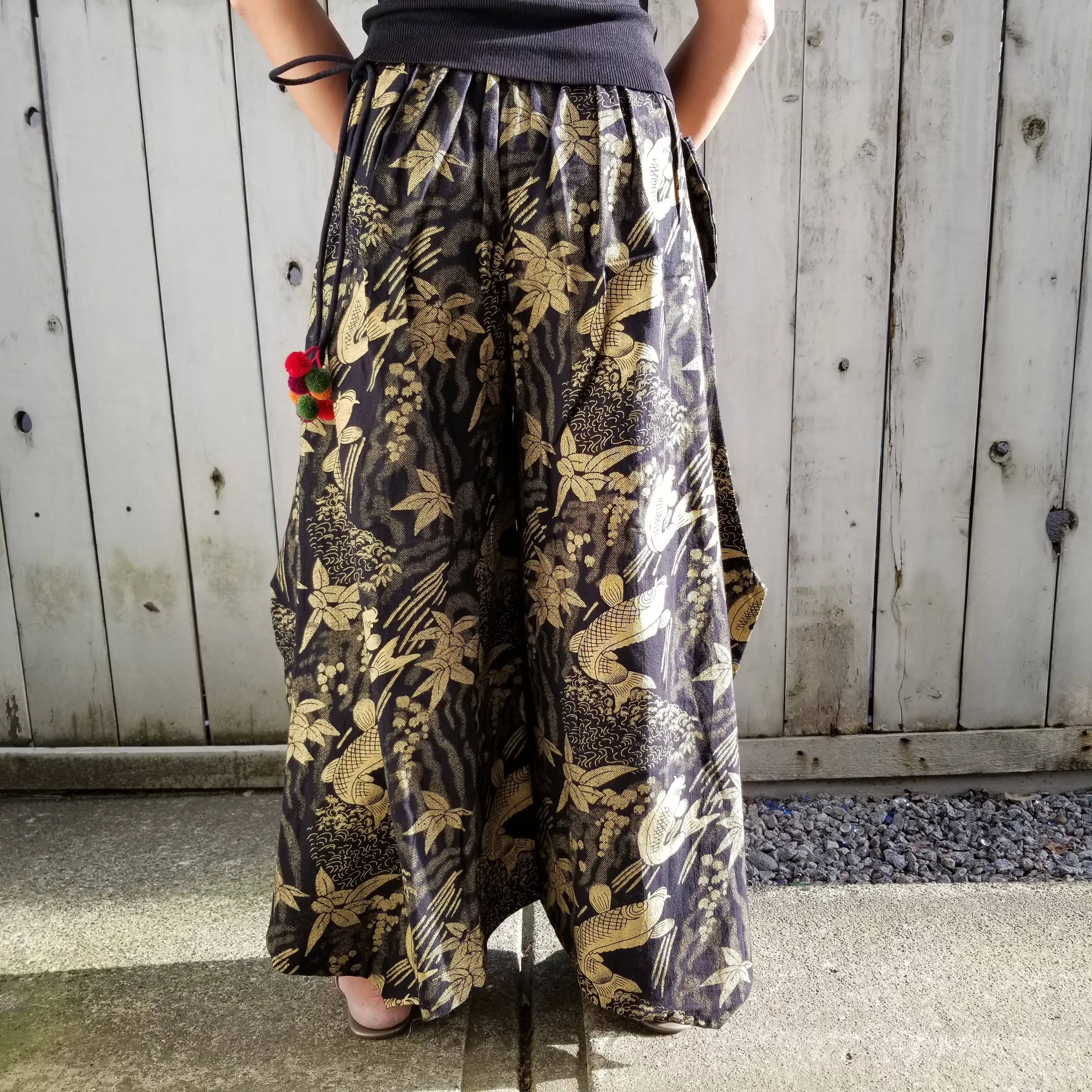 Golden Elite Koi Waves Wide leg Pants