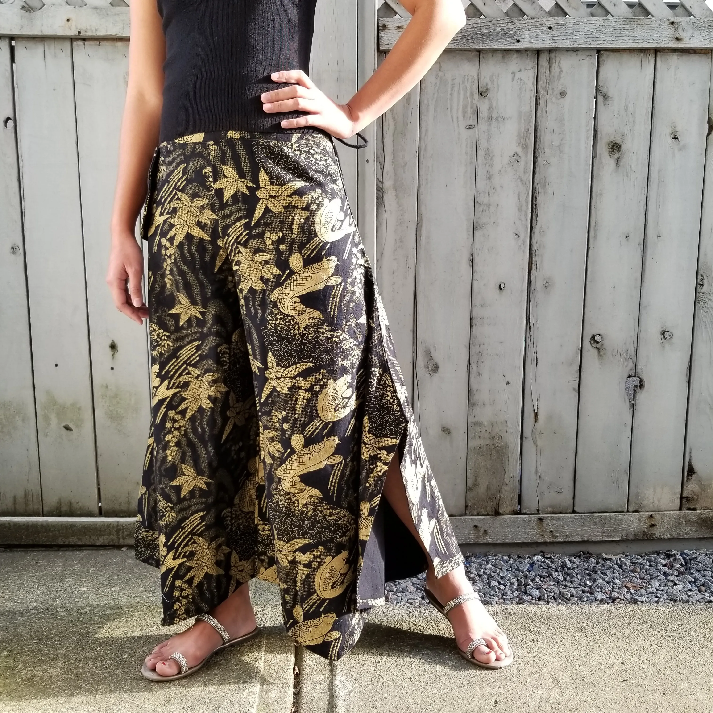 Golden Elite Koi Waves Wide leg Pants