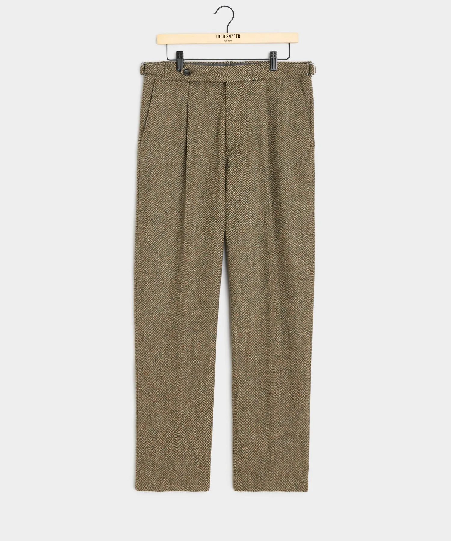 Italian Donegal Side Tab Trouser in Multi Fleck Herringbone