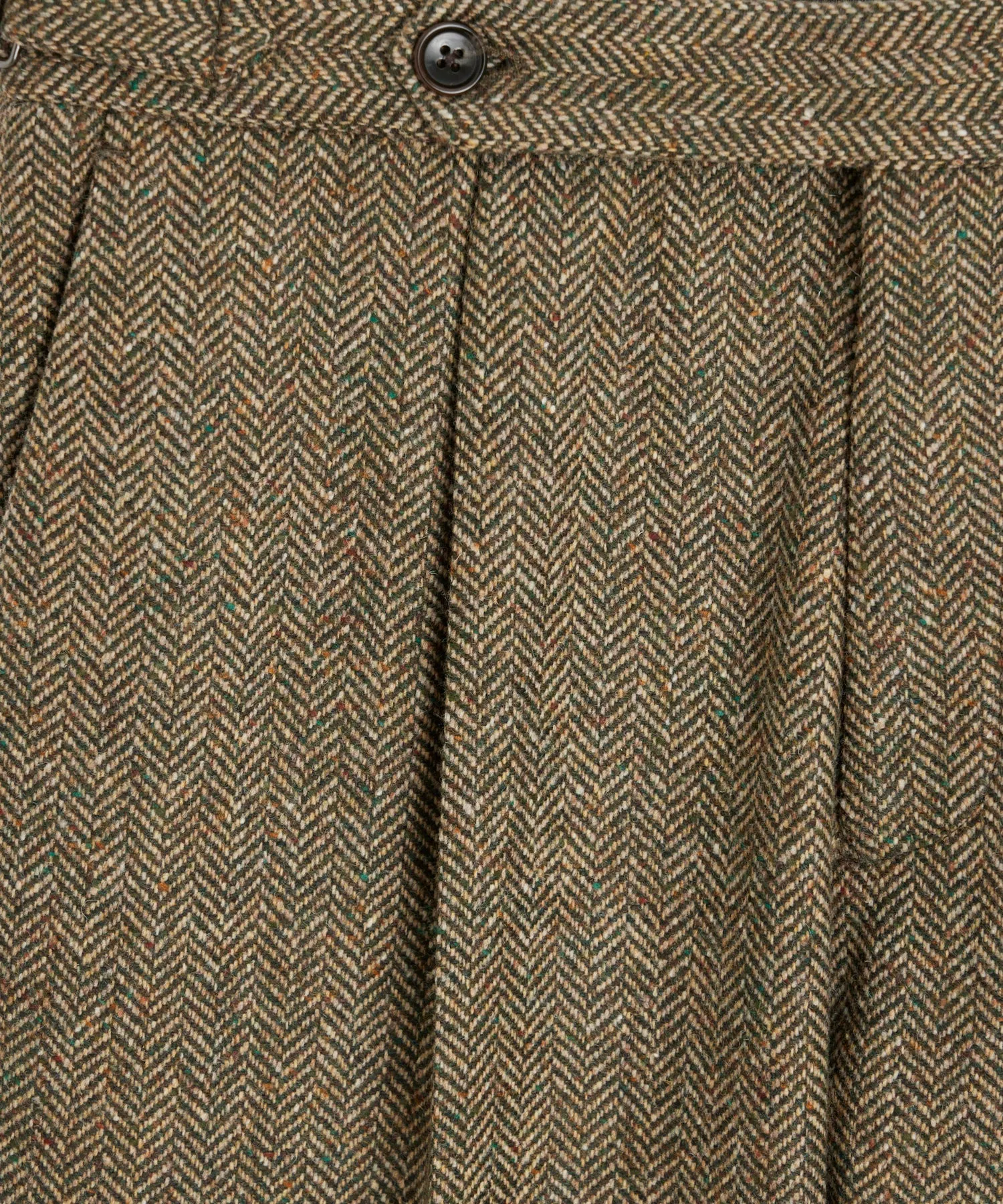 Italian Donegal Side Tab Trouser in Multi Fleck Herringbone